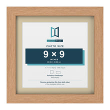 Oak 11 x 11 inch picture frame with an ivory mount for a 9 x 9 inch photo