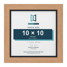 Oak 11 x 11 inch picture frame with a Pacific Blue mount for a 10 x 10 inch photo