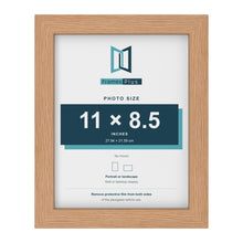 Oak picture frame for an 11 x 8.5 inch photo