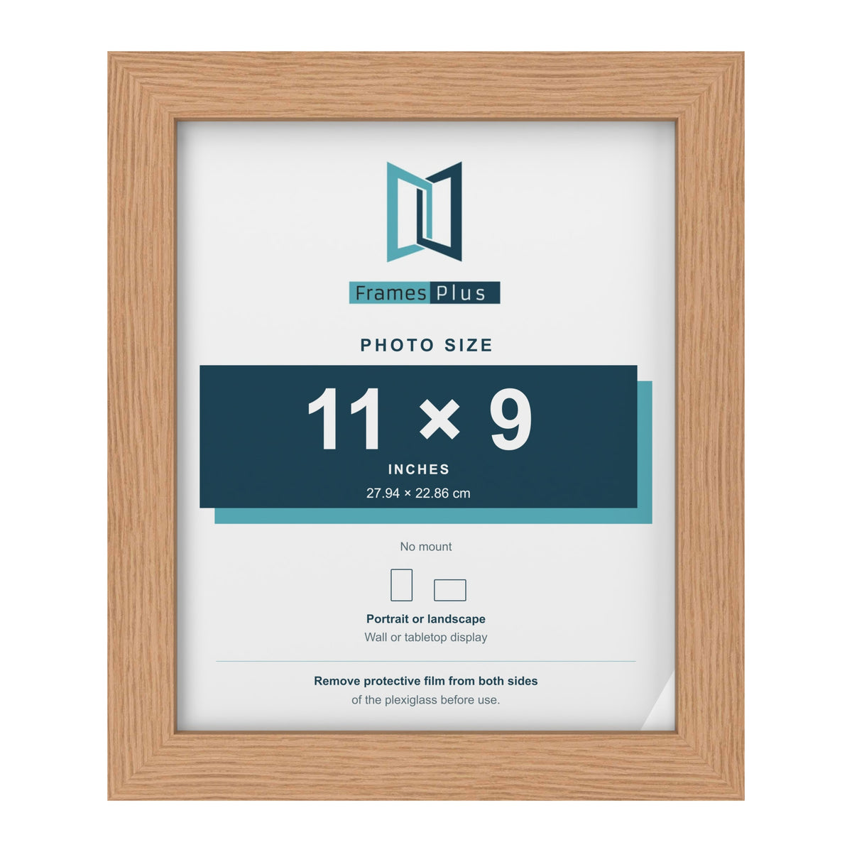 Oak picture frame for a 11 x 9 inch photo