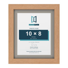 Oak 12 x 10 inch picture frame with a Dawn Grey mount for a 10 x 8 inch photo
