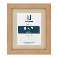 Oak 12 x 10 inch picture frame with an ivory mount for a 9 x 7 inch photo