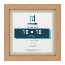 Oak 12 x 12 inch picture frame with an ivory mount for a 10 x 10 inch photo