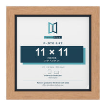Oak 12 x 12 inch picture frame with a Pacific Blue mount for an 11 x 11 inch photo