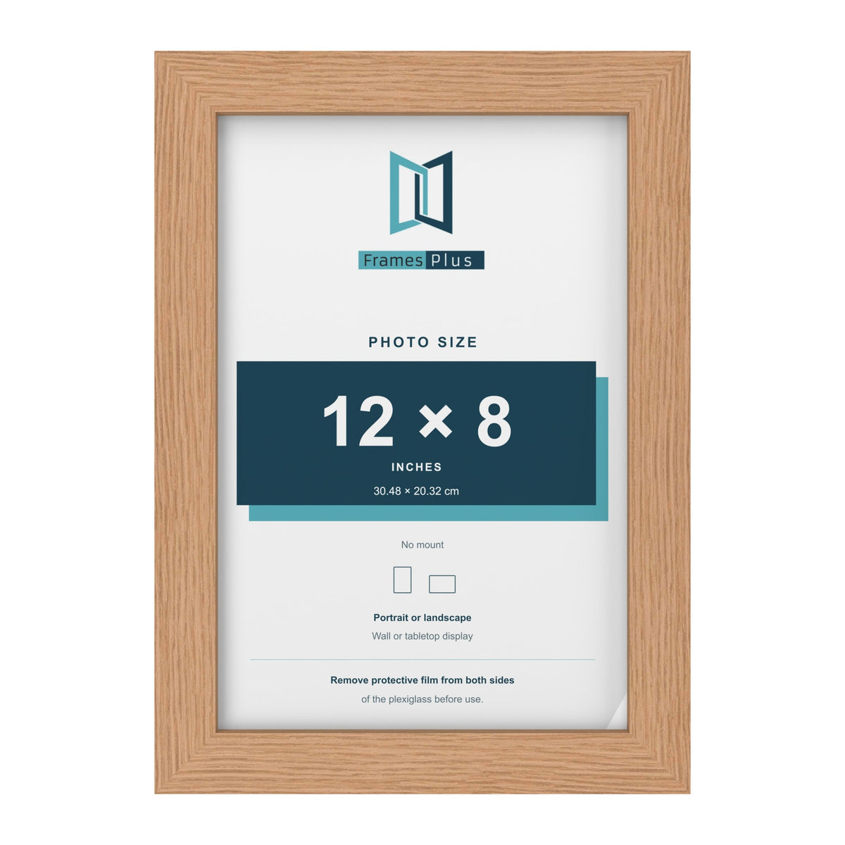 Oak picture frame for a 12 x 8 inch photo