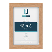 Oak picture frame for a 12 x 8 inch photo