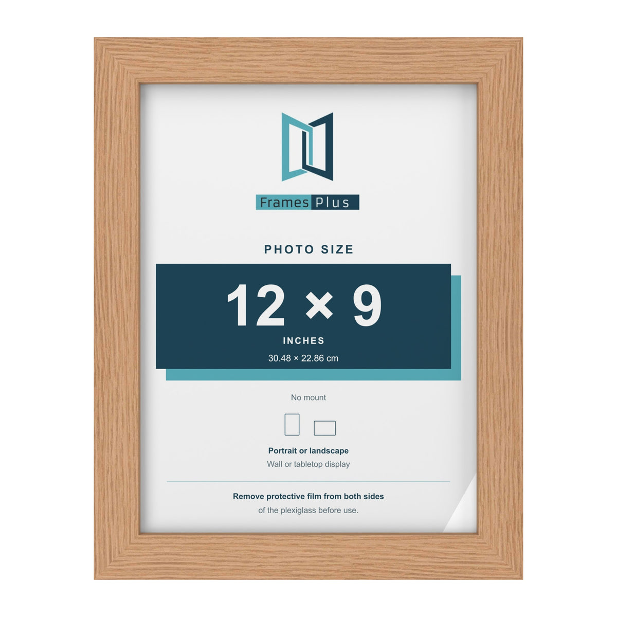 Oak picture frame for a 12 x 9 inch photo