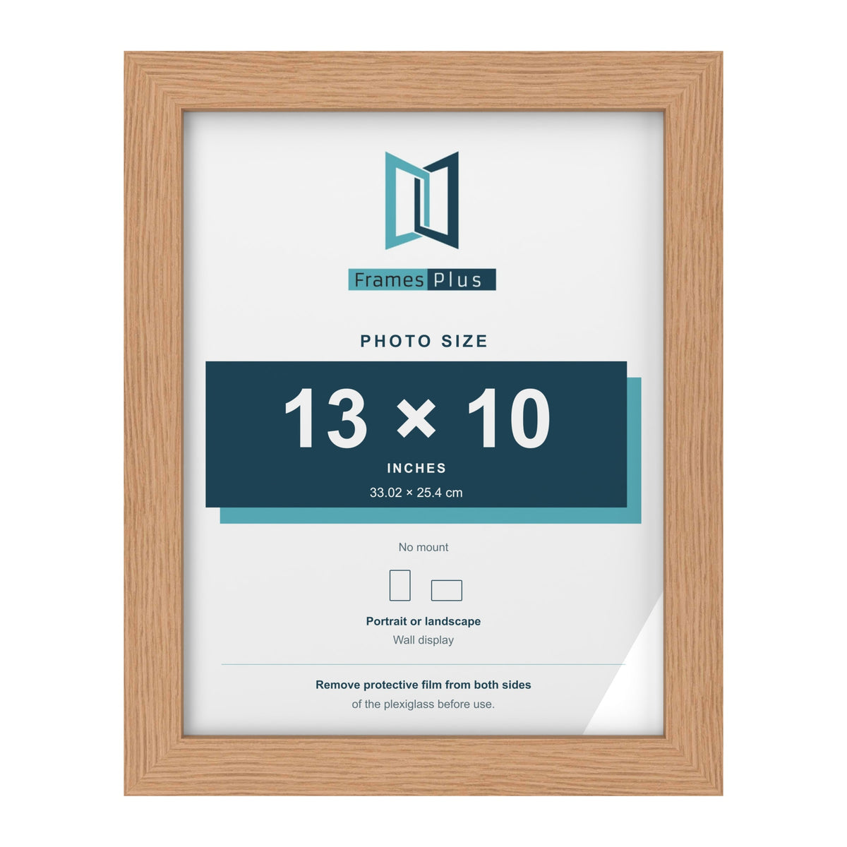 Oak picture frame for a 13 x 10 inch photo