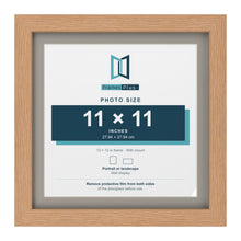 Oak 13 x 13 inch picture frame with a Dawn Grey mount for an 11 x 11 inch photo