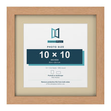 Oak 13 x 13 inch picture frame with an ivory mount for a 10 x 10 inch photo