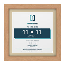 Oak 13 x 13 inch picture frame with an ivory mount for an 11 x 11 inch photo