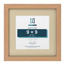 Oak 13 x 13 inch picture frame with an ivory mount for a 9 x 9 inch photo