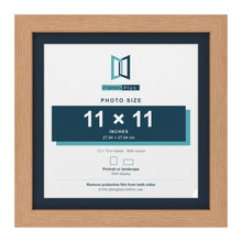 Oak 13 x 13 inch picture frame with a Pacific Blue mount for an 11 x 11 inch photo