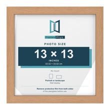 Oak picture frame for a 13 x 13 inch photo