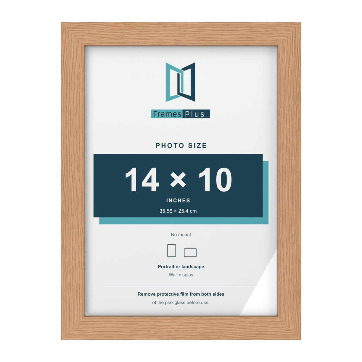 Oak picture frame for a 14 x 10 inch photo