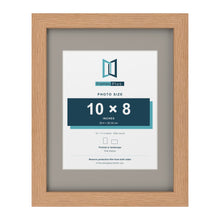 Oak 14 x 11 inch picture frame with a Dawn Grey mount for a 10 x 8 inch photo