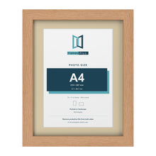 Oak 14 x 11 inch picture frame with an ivory mount for an A4 photo
