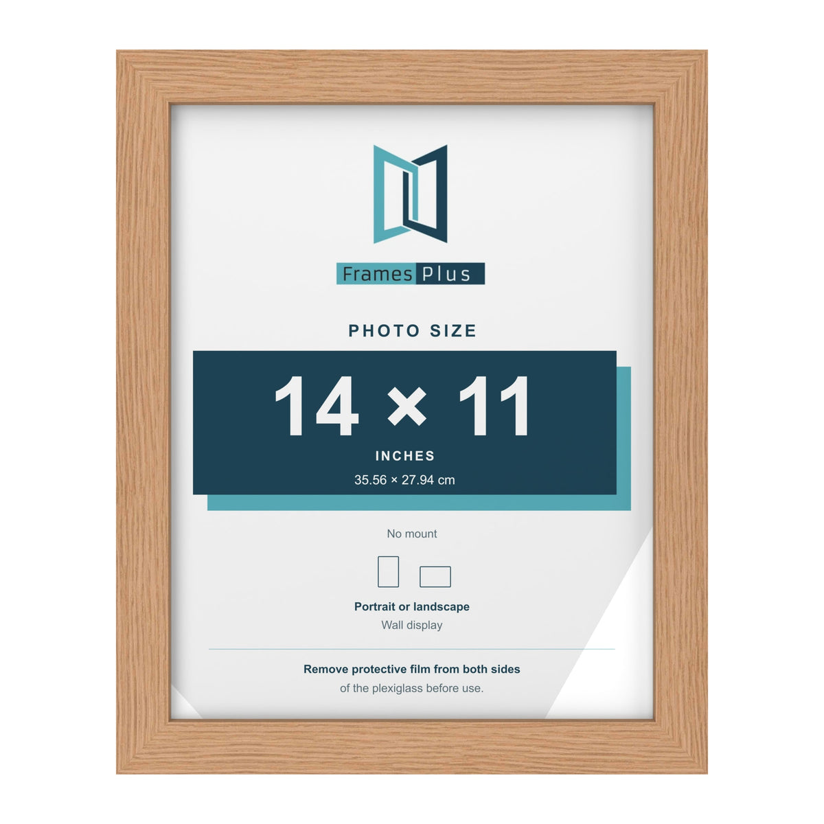 Oak picture frame for a 14 x 11 inch photo