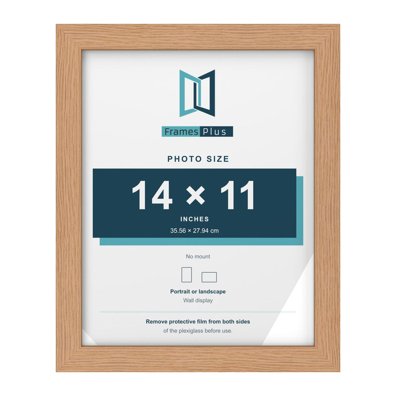 Oak picture frame for a 14 x 11 inch photo