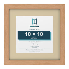 Oak 14 x 14 inch picture frame with an ivory mount for a 10 x 10 inch photo