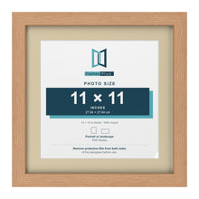 Oak 14 x 14 inch picture frame with an ivory mount for an 11 x 11 inch photo