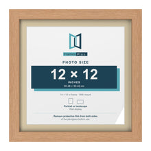 Oak 14 x 14 inch picture frame with an ivory mount for a 12 x 12 inch photo