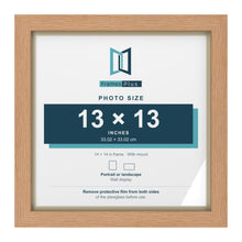 Oak 14 x 14 inch picture frame with an ivory mount for a 13 x 13 inch photo