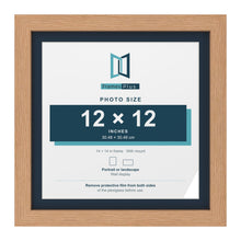 Oak 14 x 14 inch picture frame with a Pacific Blue mount for a 12 x 12 inch photo