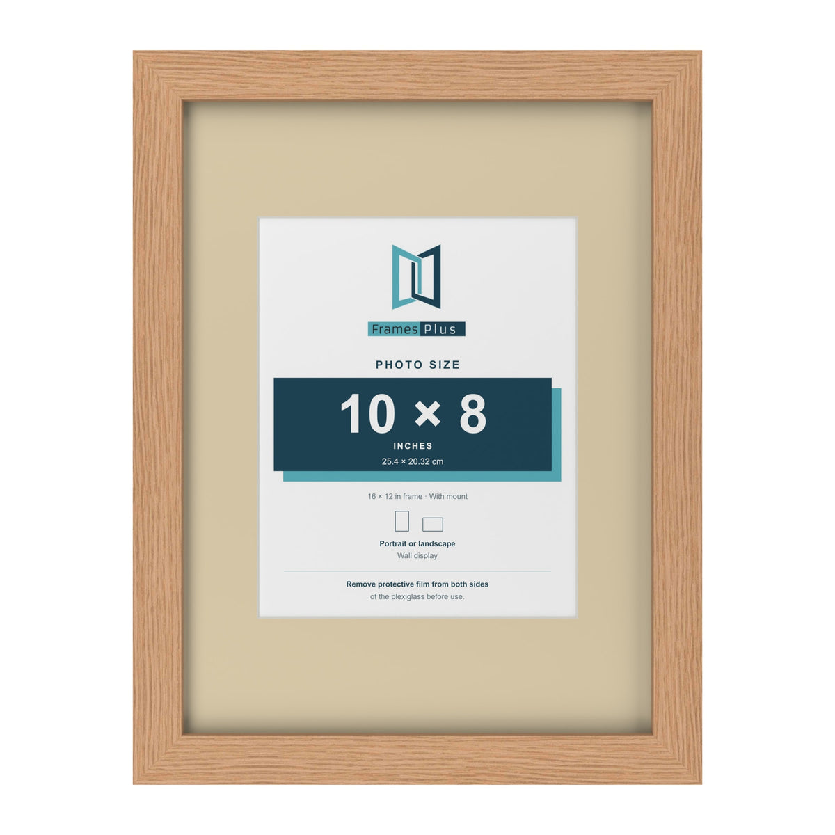 Oak 16 x 12 inch picture frame with an ivory mount for a 10 x 8 inch photo