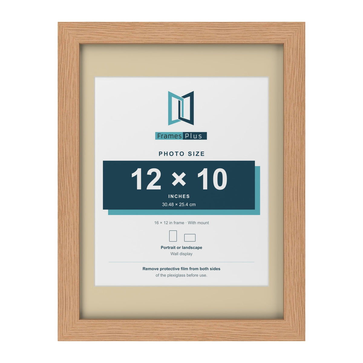 Oak 16 x 12 inch picture frame with an ivory mount for a 12 x 10 inch photo
