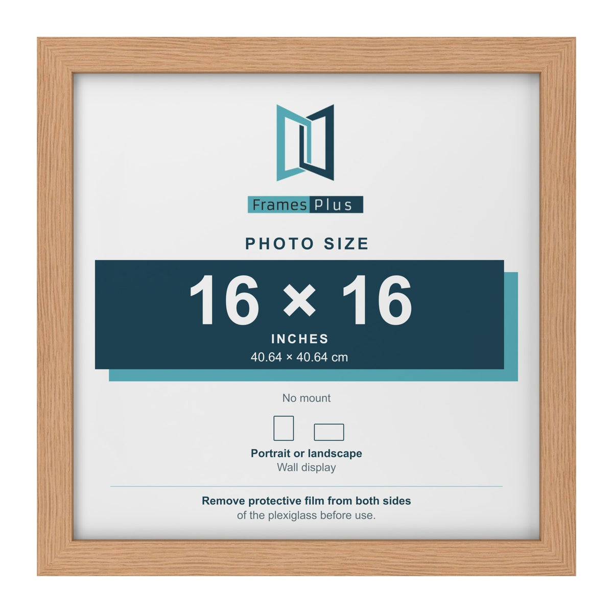Oak picture frame for a 16 x 16 inch photo
