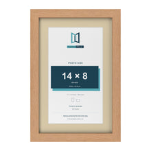 Oak 17 x 11 inch picture frame with an ivory mount for a 14 x 8 inch photo