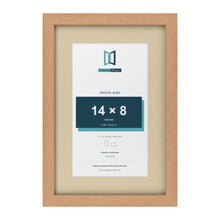 Oak 18 x 12 inch picture frame with an ivory mount for a 14 x 8 inch photo