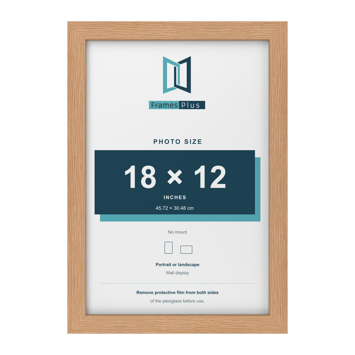 Oak picture frame for a 18 x 12 inch photo