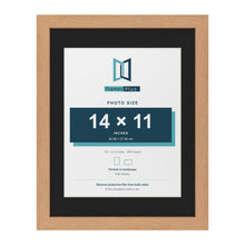 Oak 18 x 14 inch picture frame with a black mount for a 14 x 11 inch photo