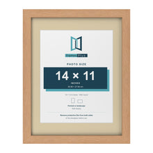 Oak 18 x 14 inch picture frame with an ivory mount for a 14 x 11 inch photo