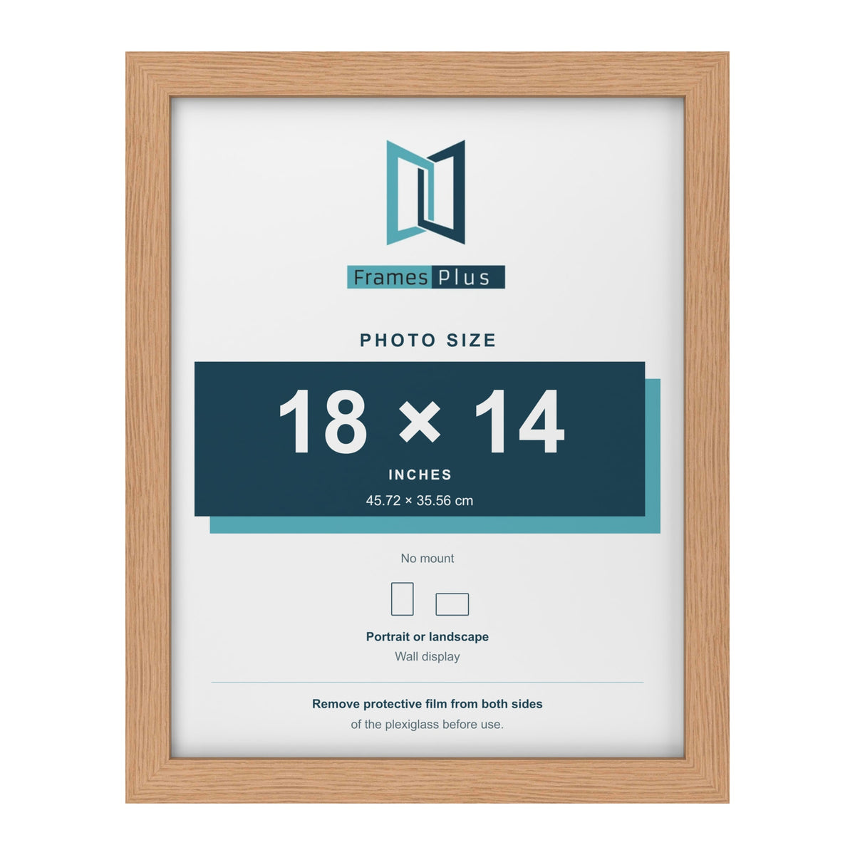 Oak picture frame for a 18 x 14 inch photo