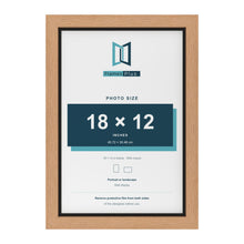 Oak 19 x 13 inch picture frame with a black mount for an 18 x 12 inch photo