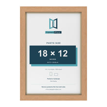 Oak 19 x 13 inch picture frame with an ivory mount for an 18 x 12 inch photo