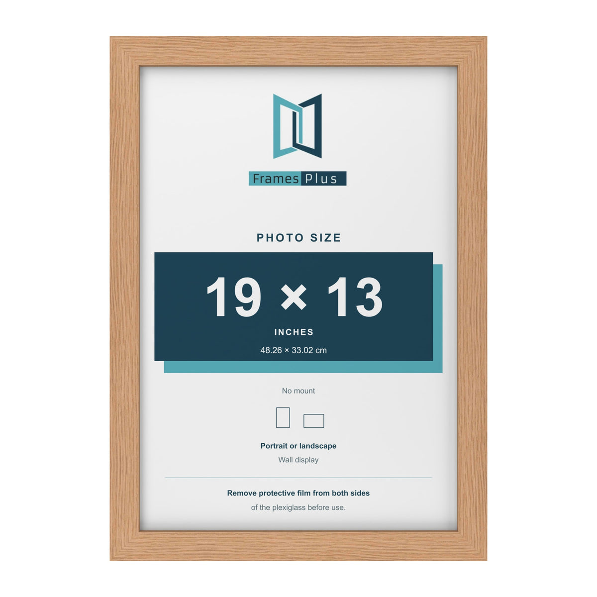 Oak picture frame for a 19 x 13 inch photo