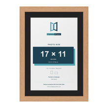Oak 20 x 14 inch picture frame with a black mount for a 17 x 11 inch photo