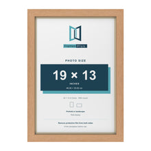 Oak 20 x 14 inch picture frame with an ivory mount for a 19 x 13 inch photo