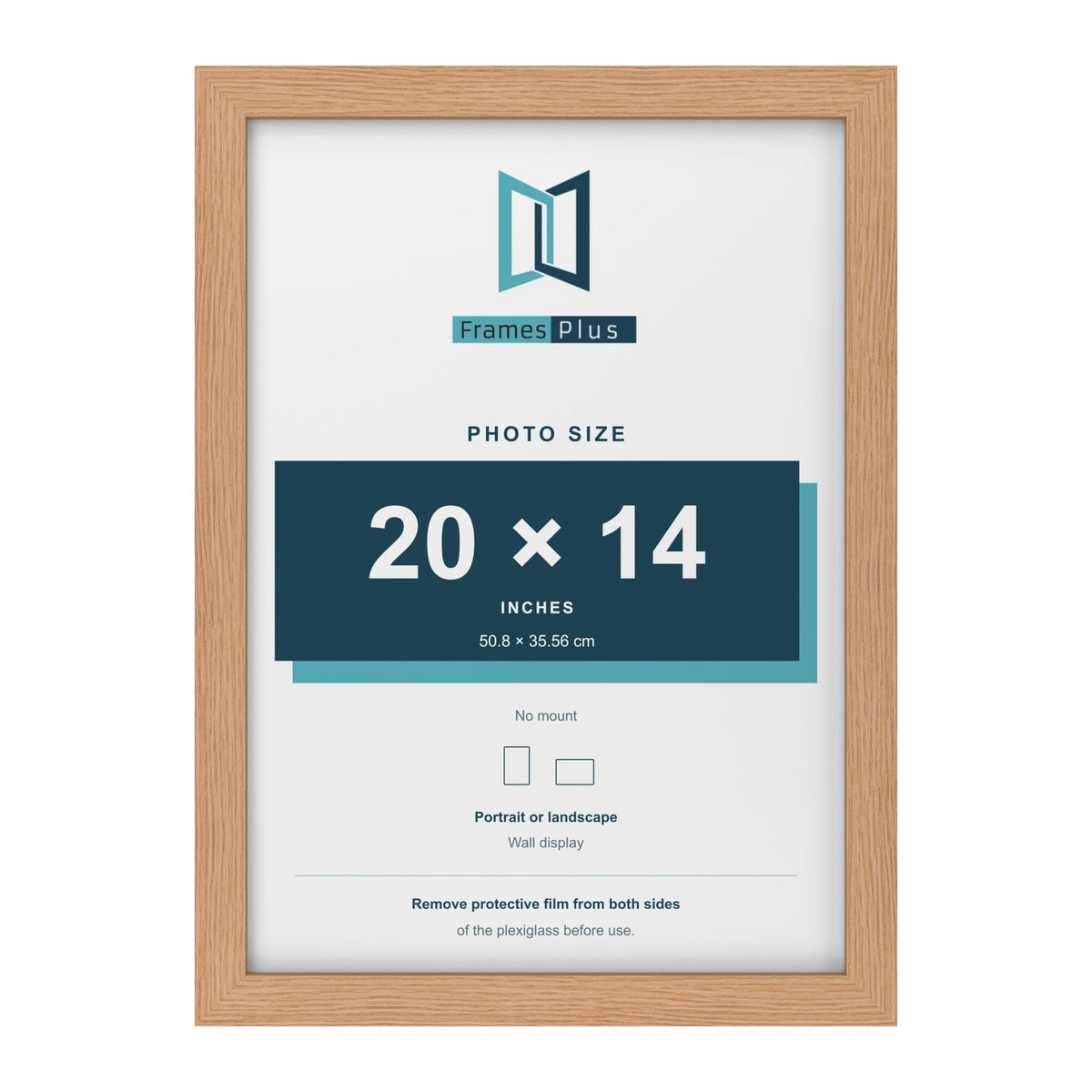 Oak picture frame for a 20 x 14 inch photo
