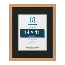 Oak 20 x 16 inch picture frame with a black mount for a 14 x 11 inch photo