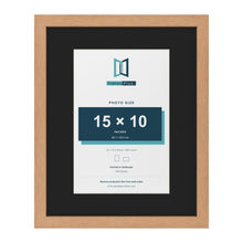 Oak 20 x 16 inch picture frame with a black mount for a 15 x 10 inch photo