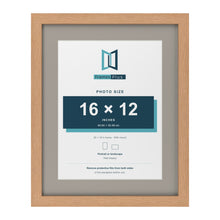 Oak 20 x 16 inch picture frame with a Dawn Grey mount for a 16 x 12 inch photo
