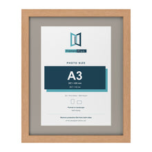 Oak 20 x 16 inch picture frame with a Dawn Grey mount for an A3 photo