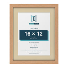 Oak 20 x 16 inch picture frame with an ivory mount for a 16 x 12 inch photo