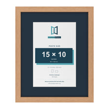 Oak 20 x 16 inch picture frame with a Pacific Blue mount for a 15 x 10 inch photo