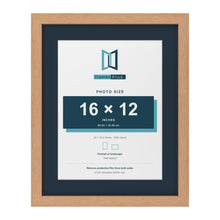 Oak 20 x 16 inch picture frame with a Pacific Blue mount for a 16 x 12 inch photo